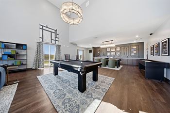 Clubhouse with game tables